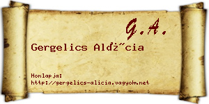 Gergelics Alícia névjegykártya